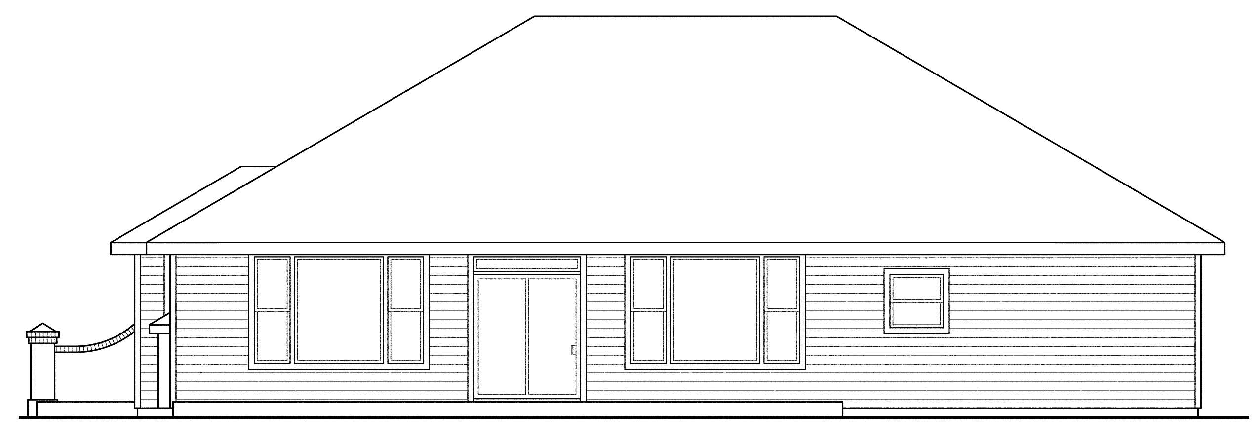 Home Plan Rear Elevation of this 3-Bedroom,2055 Sq Ft Plan -108-1211