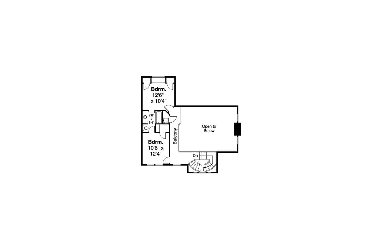 Floor Plan Upper Level of Farmhouse Plan #108-1215