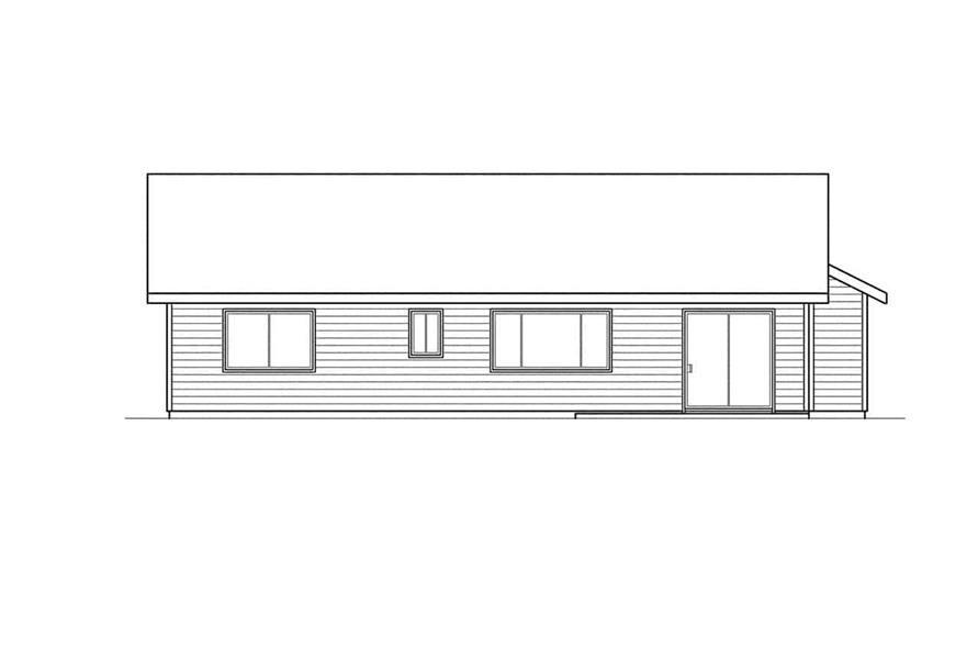 Home Plan Rear Elevation of this 3-Bedroom,1156 Sq Ft Plan -108-1216