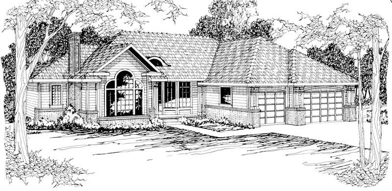 Front View of this 3-Bedroom, 2505 Sq Ft Plan - 108-1217