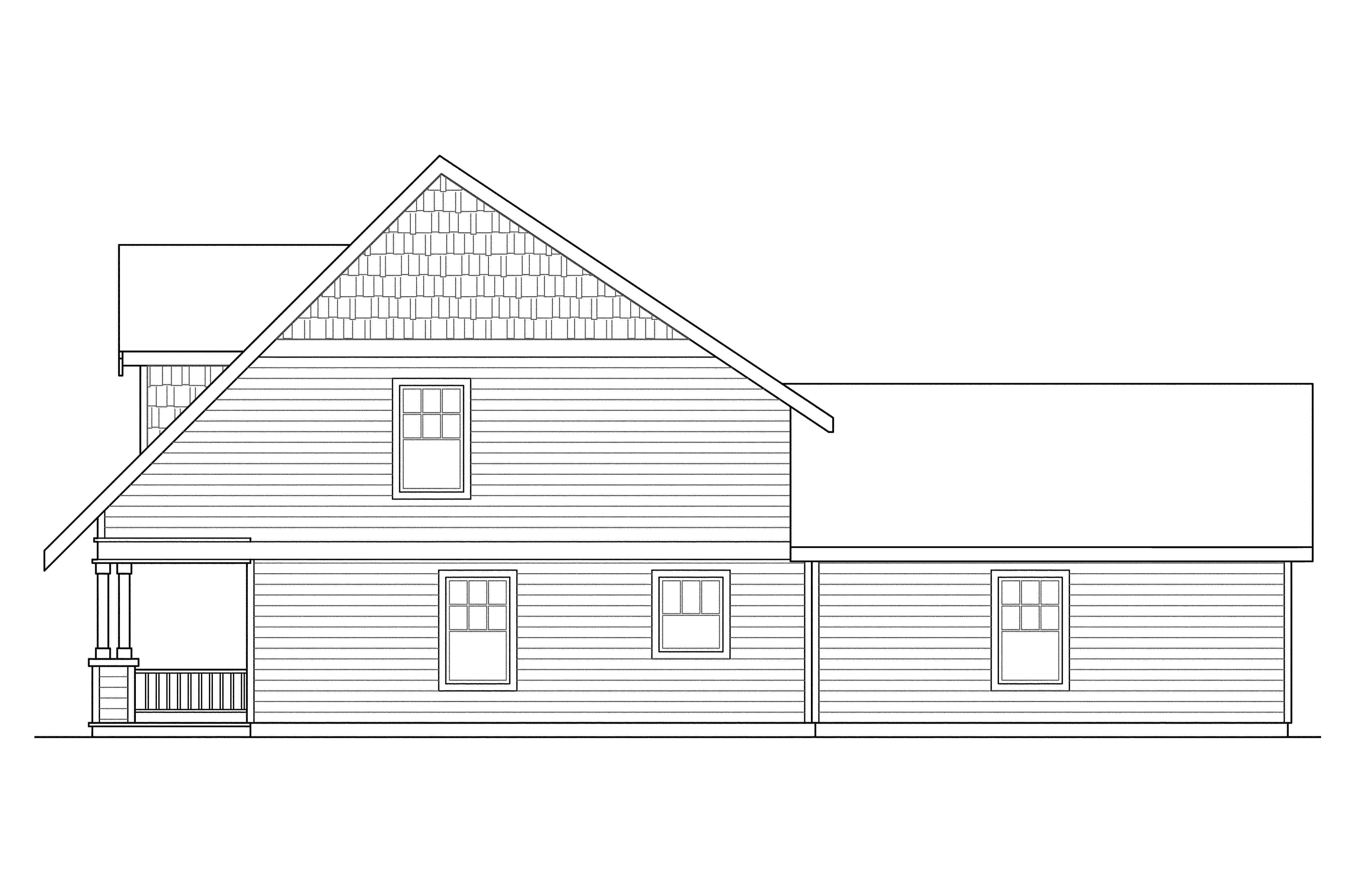 Home Plan Right Elevation of this 3-Bedroom,1540 Sq Ft Plan -108-1218