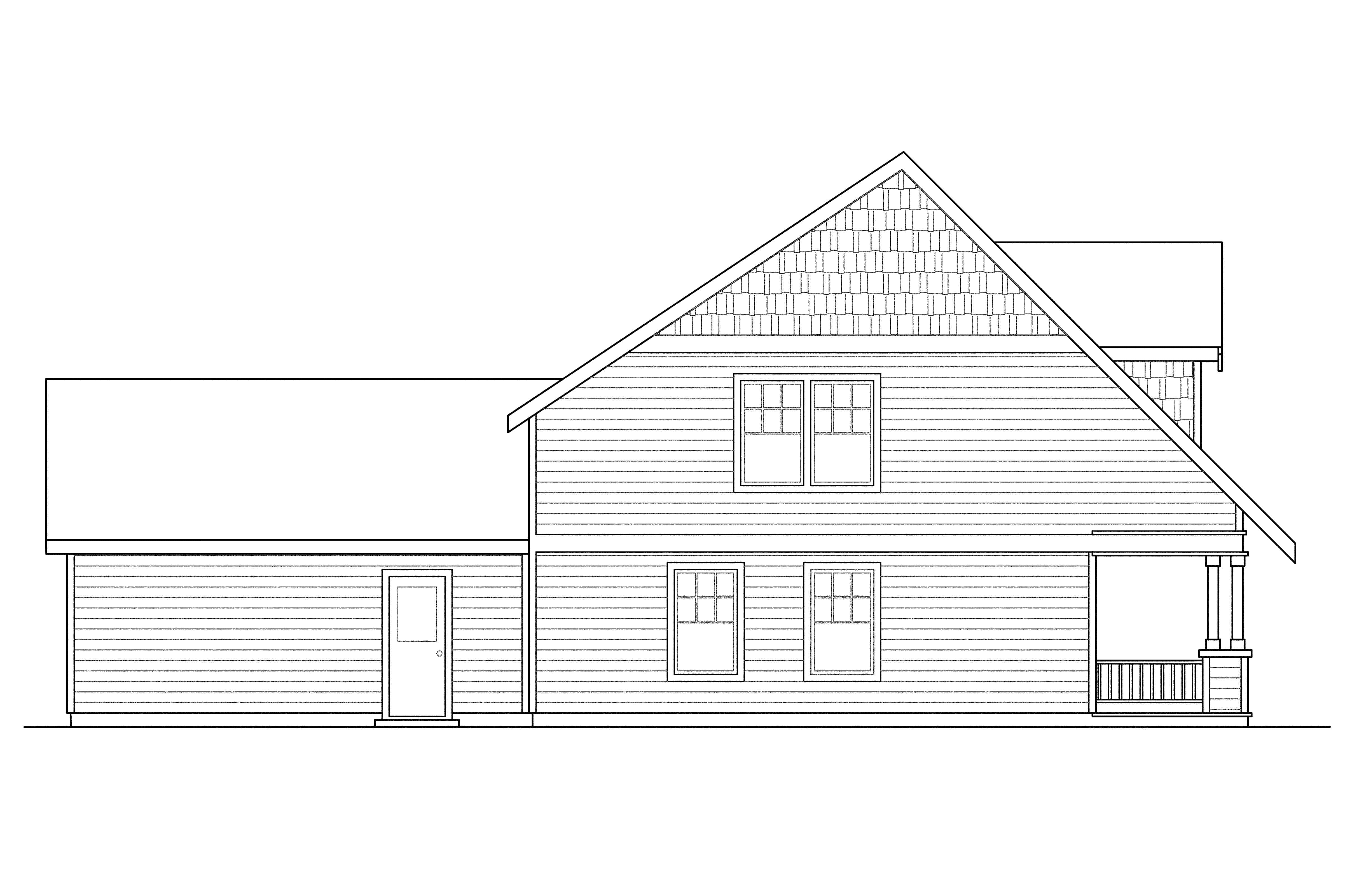 Home Plan Left Elevation of this 3-Bedroom,1540 Sq Ft Plan -108-1218
