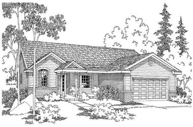 3-Bedroom, 1604 Sq Ft Ranch Home Plan - 108-1224 - Main Exterior