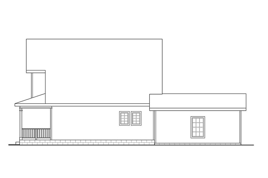 Home Plan Right Elevation of this 3-Bedroom,1580 Sq Ft Plan -108-1225
