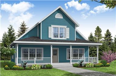 3-Bedroom, 1580 Sq Ft Country Home Plan - 108-1225 - Main Exterior