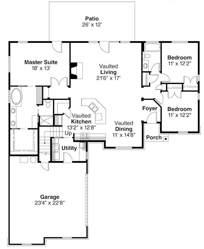 4 Bedrm 2183 Sq Ft Transitional House Plan 108 1228