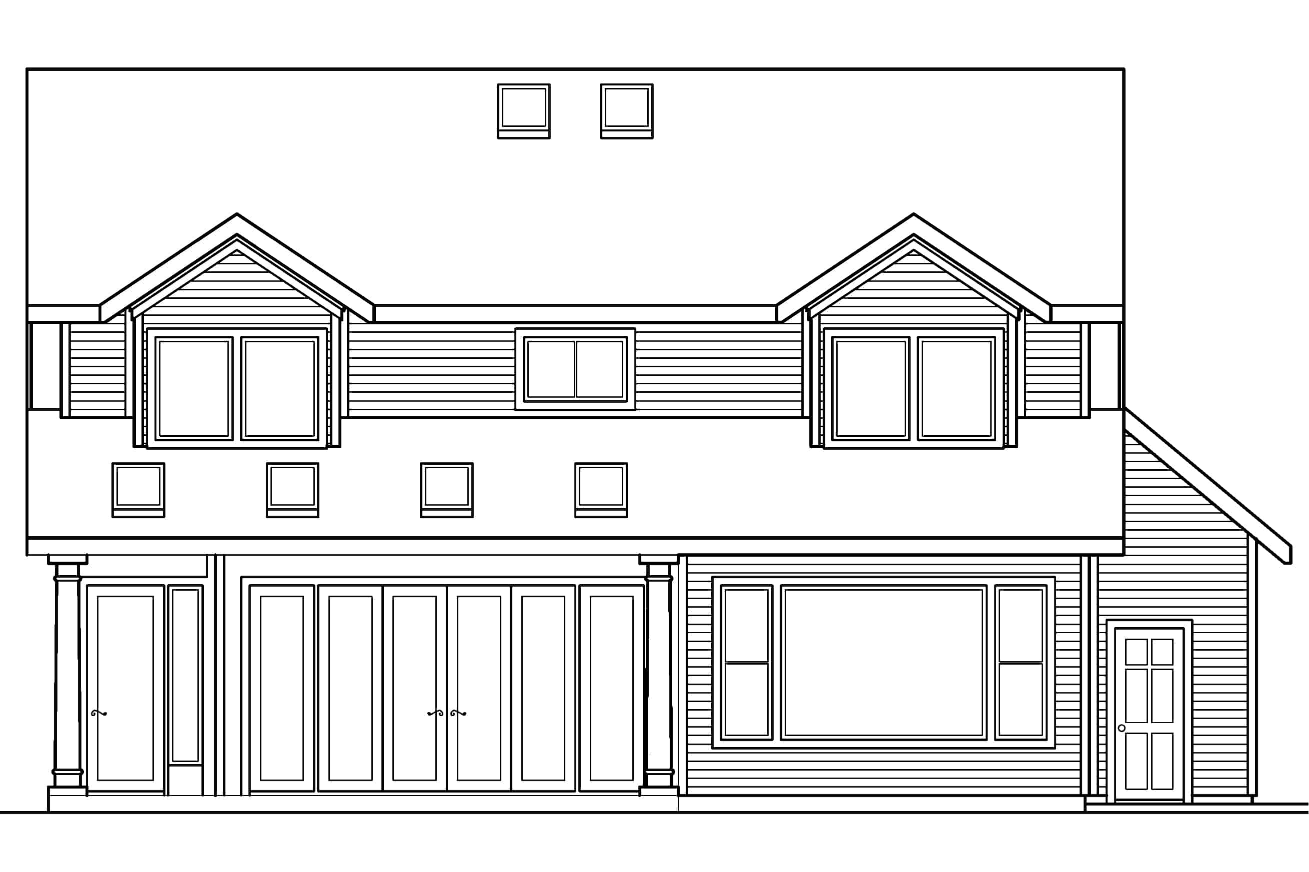 Home Plan Rear Elevation of this 3-Bedroom,3071 Sq Ft Plan -108-1229