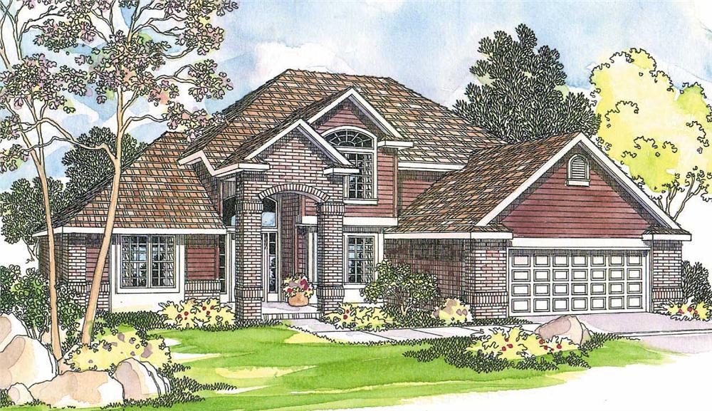 This image shows the Traditional Style of this set of house plans.