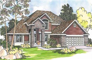 3-Bedroom, 2241 Sq Ft Colonial Home Plan - 108-1230 - Main Exterior