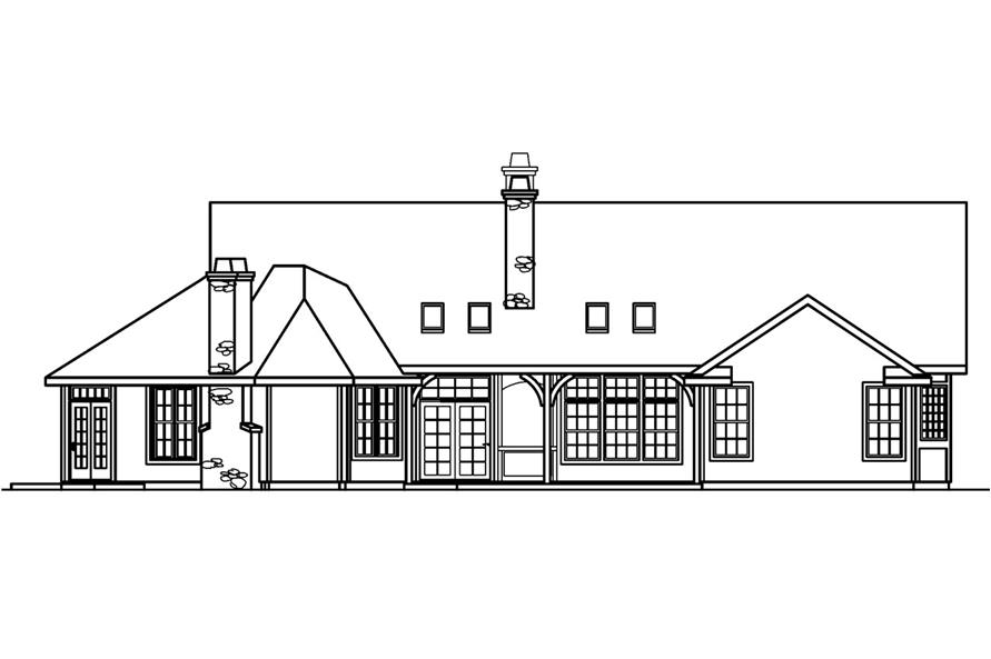 Home Plan Rear Elevation of this 4-Bedroom,3072 Sq Ft Plan -108-1231
