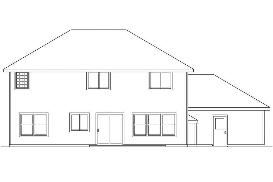Home Plan Rear Elevation of this 4-Bedroom,2346 Sq Ft Plan -108-1232