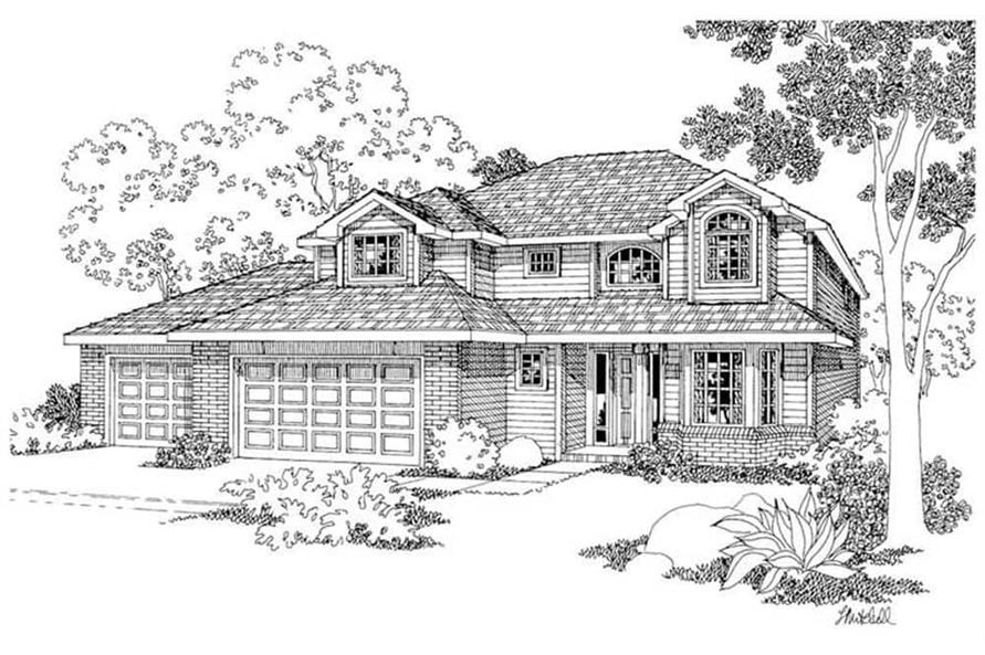 108-1232: Home Plan Rendering-Front View