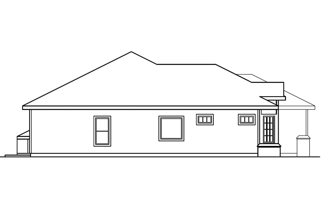 Home Plan Left Elevation of this 3-Bedroom,2025 Sq Ft Plan -108-1235