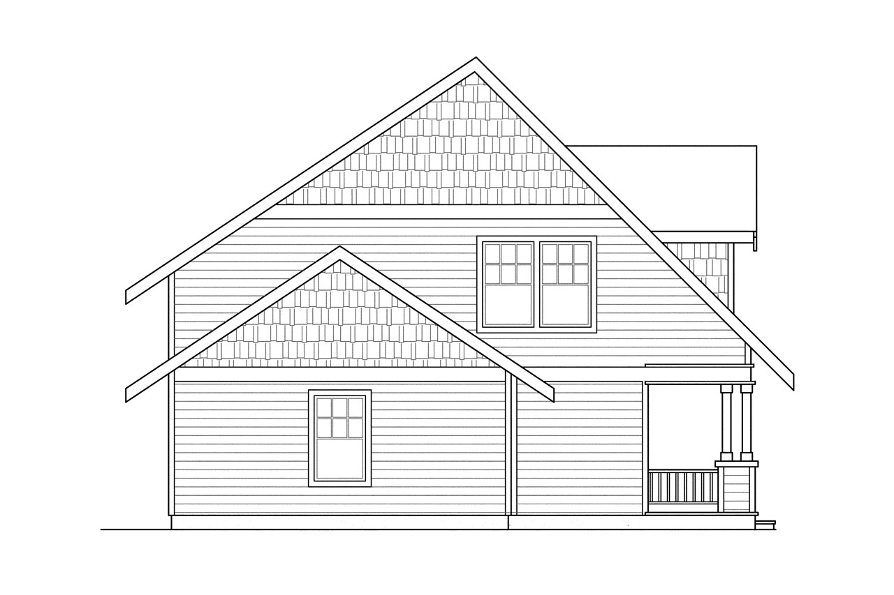 Home Plan Left Elevation of this 3-Bedroom,1600 Sq Ft Plan -108-1236