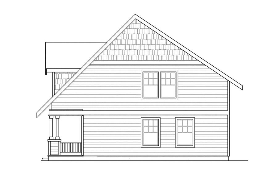 Home Plan Right Elevation of this 3-Bedroom,1600 Sq Ft Plan -108-1236