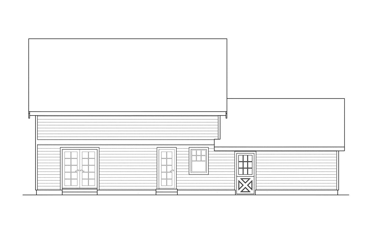 Home Plan Rear Elevation of this 3-Bedroom,1600 Sq Ft Plan -108-1236