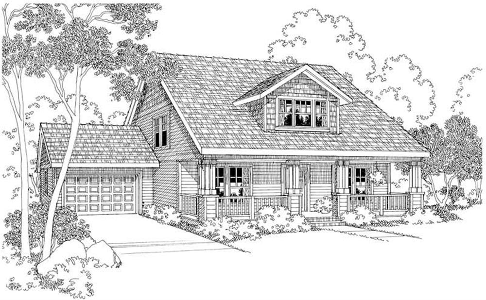 Front View of this 3-Bedroom, 1600 Sq Ft Plan - 108-1236