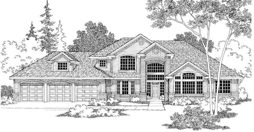 Front elevation of Traditional home (ThePlanCollection: House Plan #108-1238)