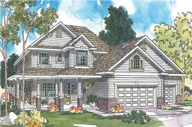3-Bedroom, 1859 Sq Ft Country Home Plan - 108-1240 - Main Exterior