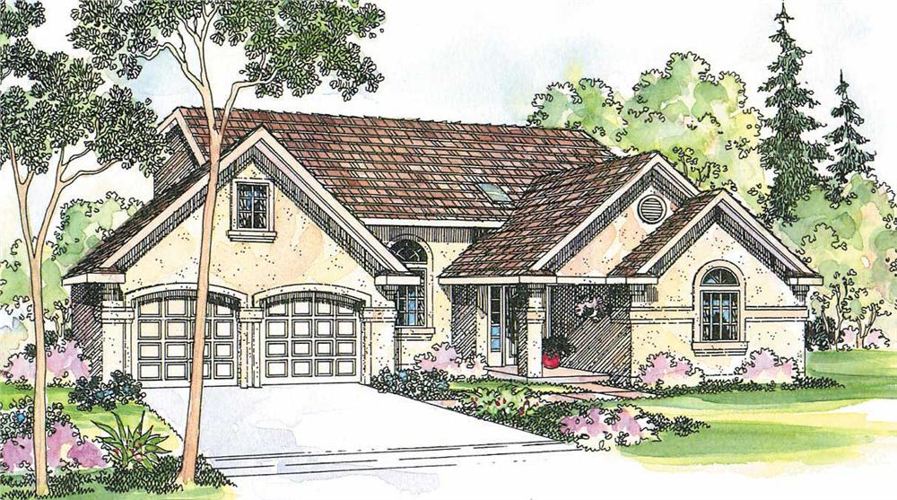 This image shows the Southwestern Style for this set of house plans.