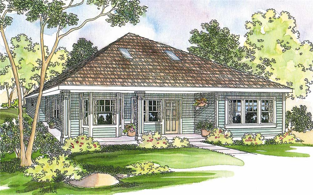 This image shows the Cottage Style of this set of house plans.