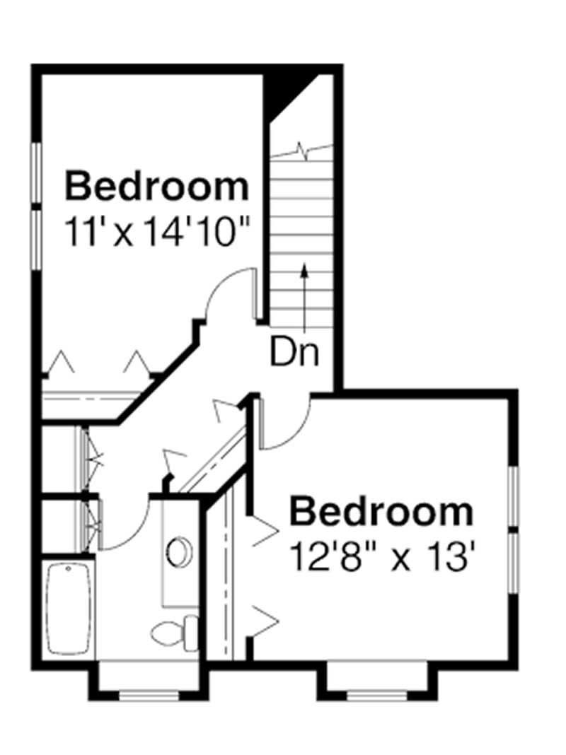 Floor Plan Second Story of Traditional Plan #108-1246