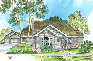 3-Bedroom, 2056 Sq Ft Transitional Home Plan - 108-1247 - Main Exterior