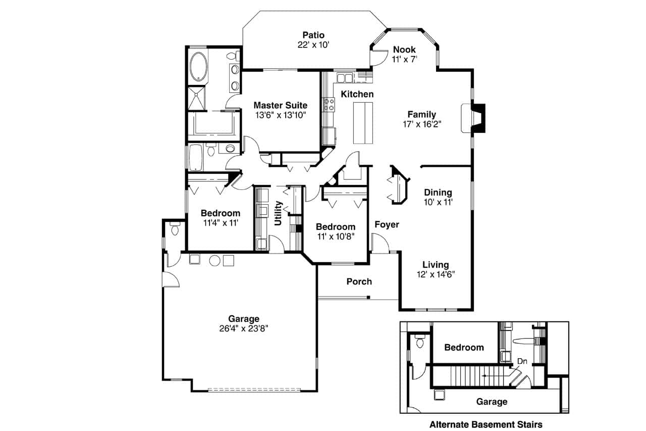 Floor Plan First Story of Country Plan #108-1248