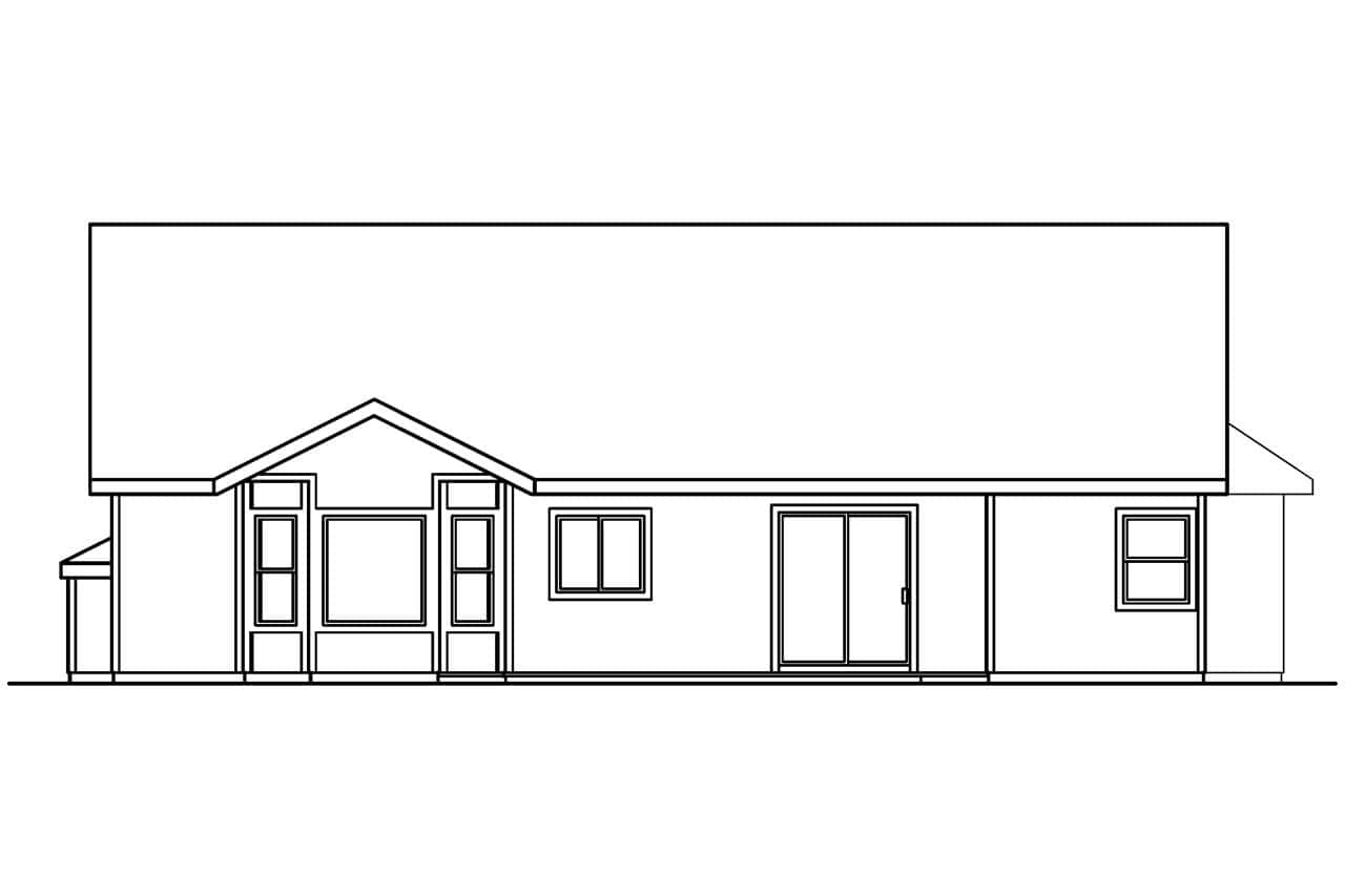 Home Plan Rear Elevation of this 3-Bedroom,1867 Sq Ft Plan -108-1248