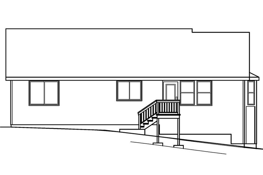 Home Plan Rear Elevation of this 3-Bedroom,1472 Sq Ft Plan -108-1249