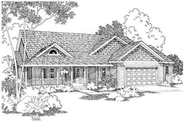 3-Bedroom, 2038 Sq Ft Country Home Plan - 108-1255 - Main Exterior