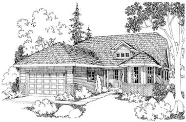 3-Bedroom, 1908 Sq Ft Country Home Plan - 108-1258 - Main Exterior
