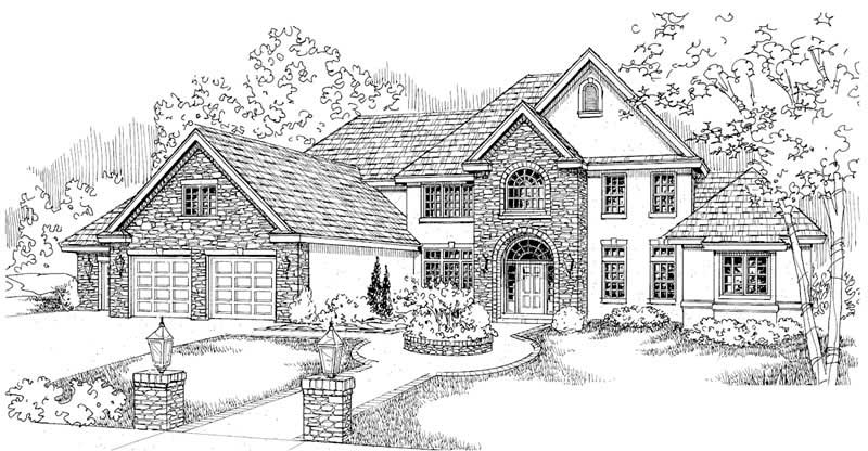 Front View of this 4-Bedroom, 4955 Sq Ft Plan - 108-1260