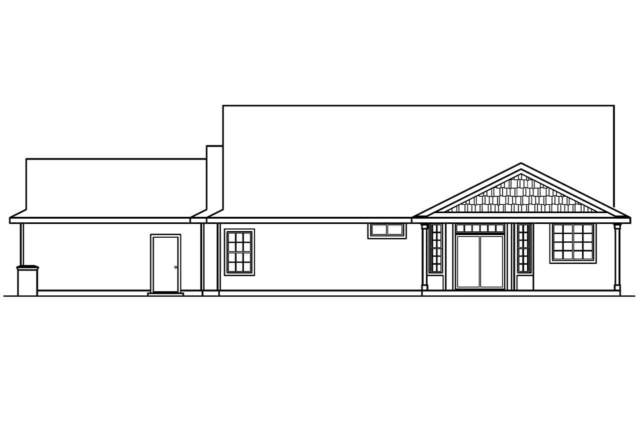 Home Plan Rear Elevation of this 4-Bedroom,2591 Sq Ft Plan -108-1266