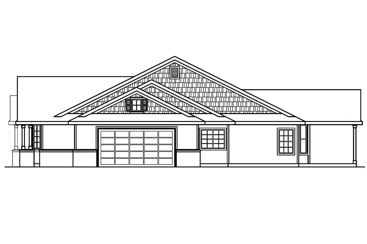 Home Plan Right Elevation of this 4-Bedroom,2591 Sq Ft Plan -108-1266