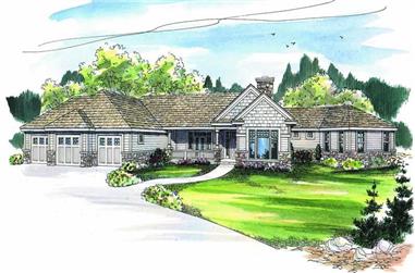 3-Bedroom, 3384 Sq Ft Contemporary Home Plan - 108-1268 - Main Exterior