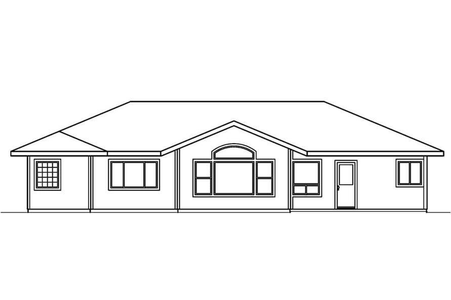 Home Plan Rear Elevation of this 3-Bedroom,1719 Sq Ft Plan -108-1270