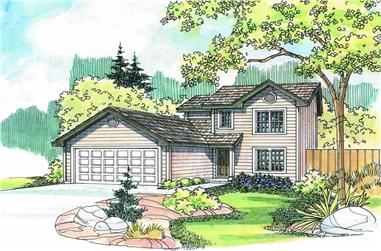 4-Bedroom, 1419 Sq Ft Country Home Plan - 108-1271 - Main Exterior
