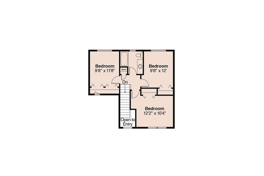 Floor Plan Second Story of Country Plan #108-1271