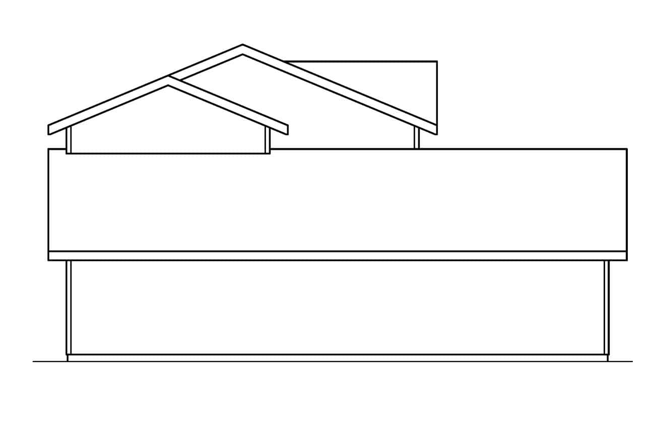 Home Plan Left Elevation of this 4-Bedroom,1419 Sq Ft Plan -108-1271