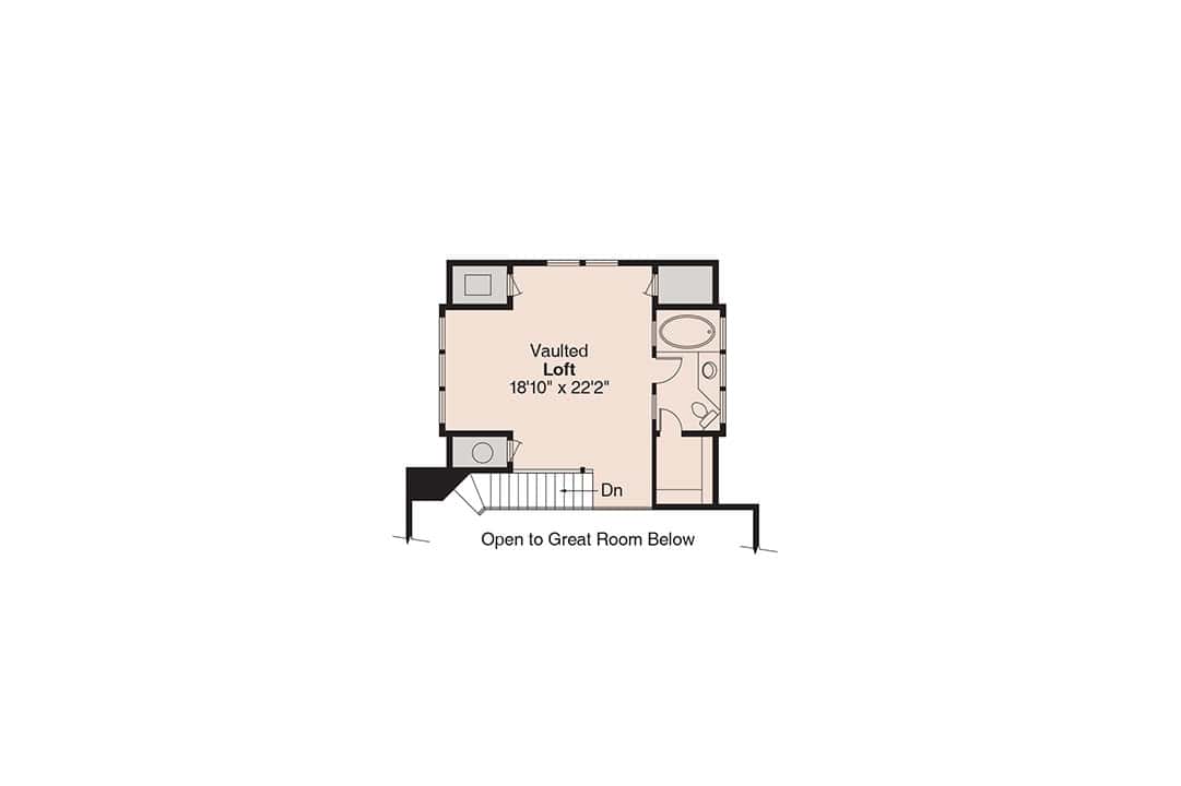 Floor Plan Second Story of Craftsman Plan #108-1275