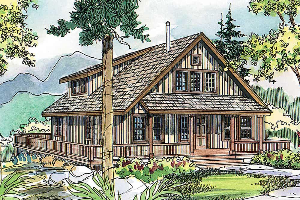 Rustic home (ThePlanCollection: Plan #108-1275)