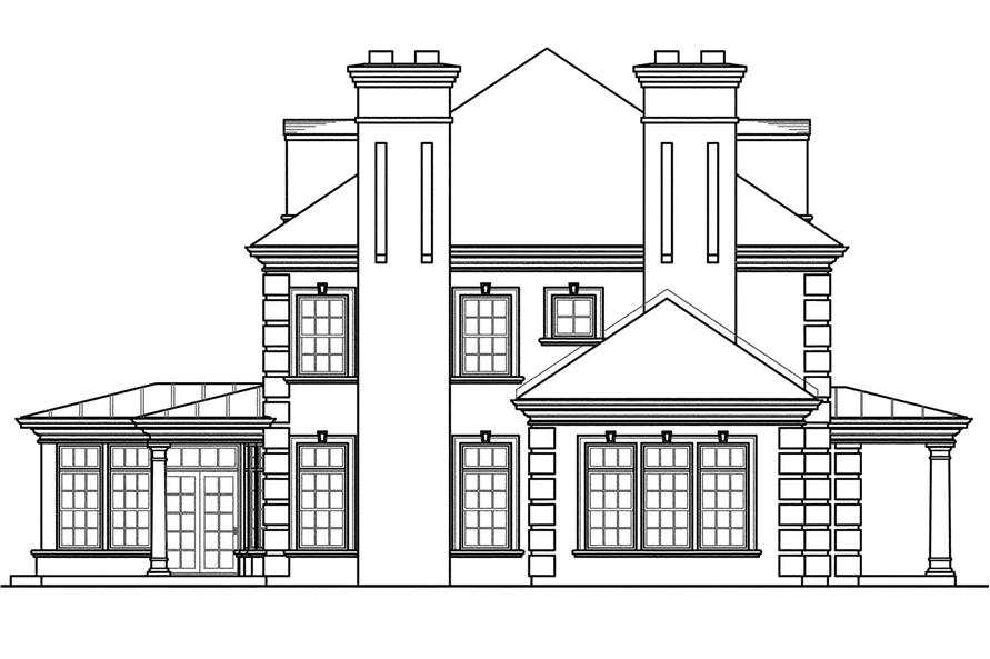 Home Plan Left Elevation of this 6-Bedroom,5269 Sq Ft Plan -108-1277