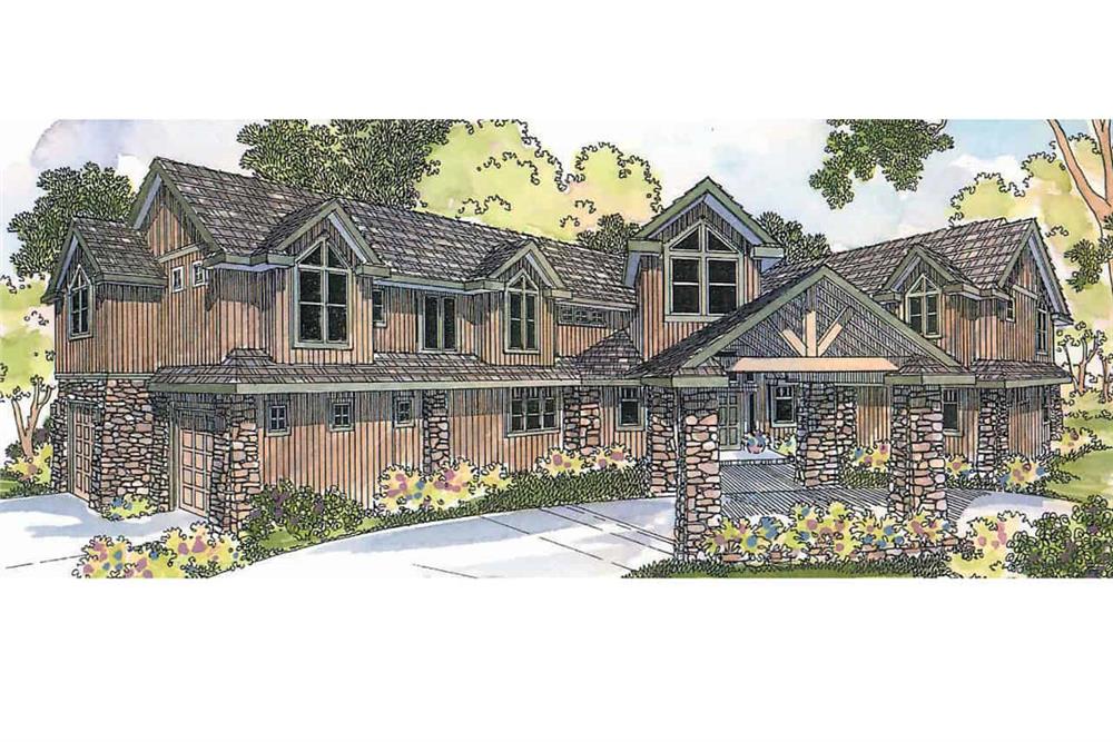 Rustic luxury home (ThePlanCollection: Plan #108-1278)