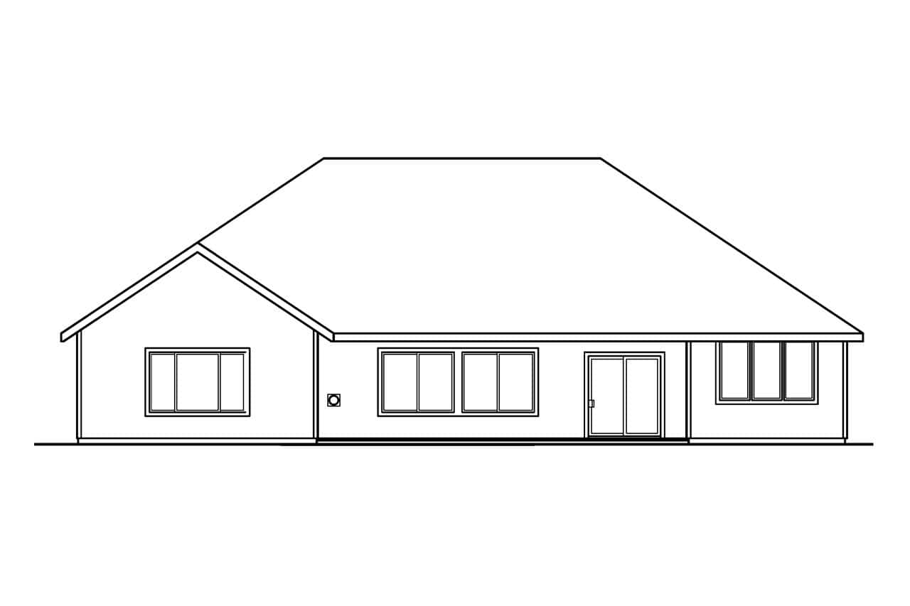 Home Plan Rear Elevation of this 3-Bedroom,2561 Sq Ft Plan -108-1279