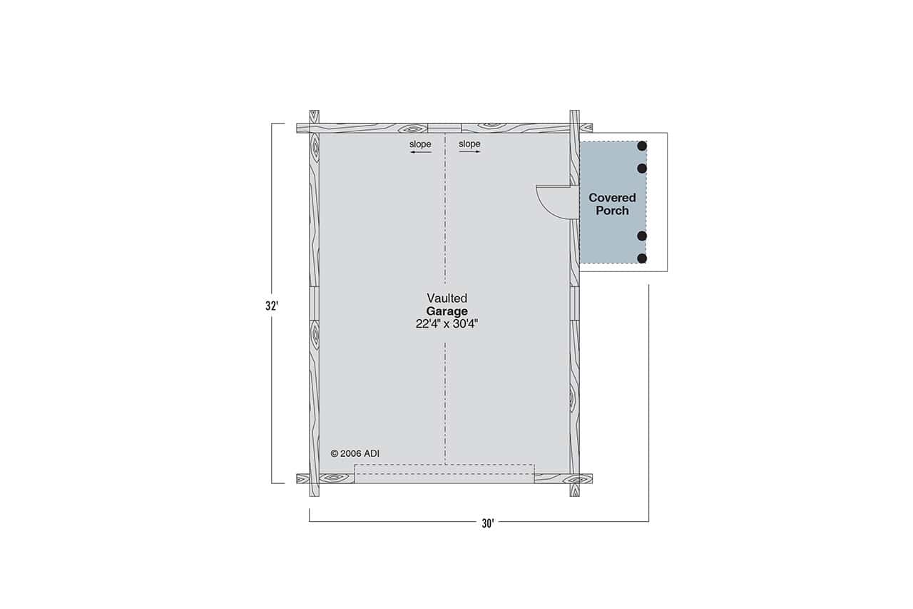 Garage of Cabin Plan #108-1280