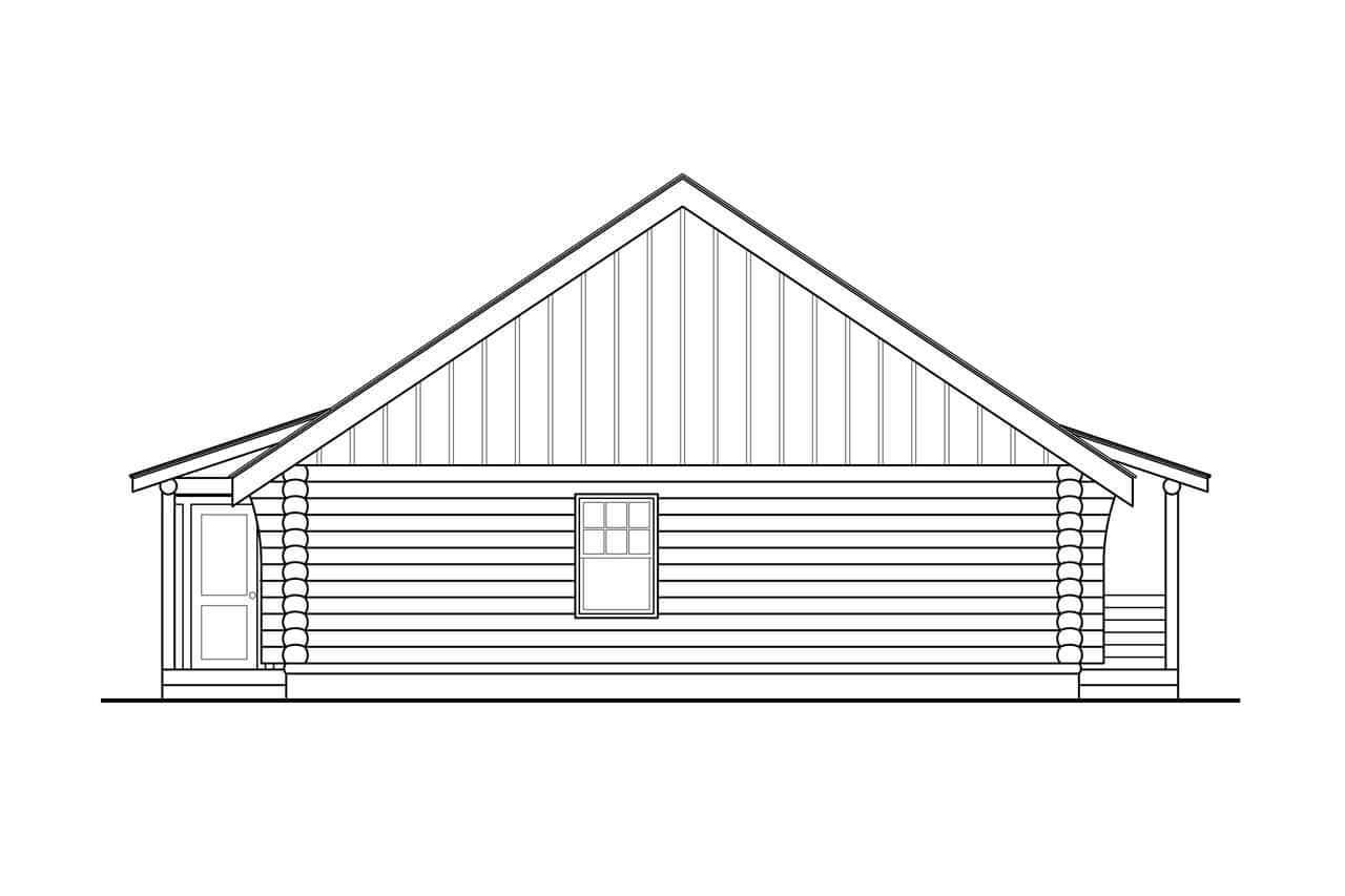 Home Plan Left Elevation of this 1-Bedroom,960 Sq Ft Plan -108-1280