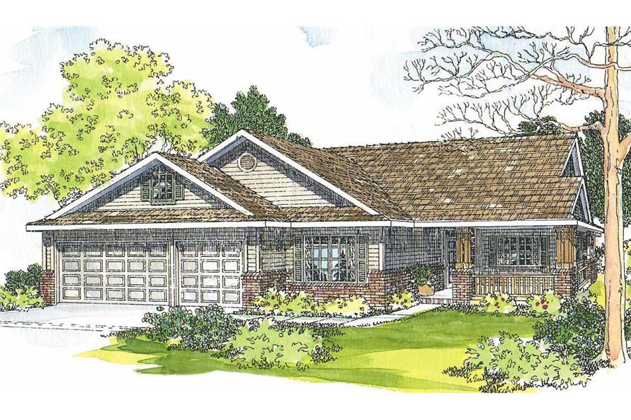 3-Bedroom, 2492 Sq Ft Contemporary Home Plan - 108-1282 - Main Exterior