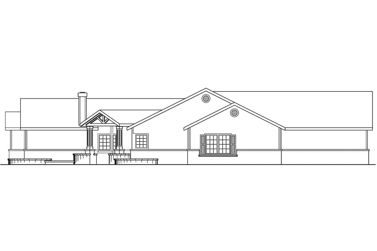 Home Plan Left Elevation of this 3-Bedroom,2673 Sq Ft Plan -108-1284