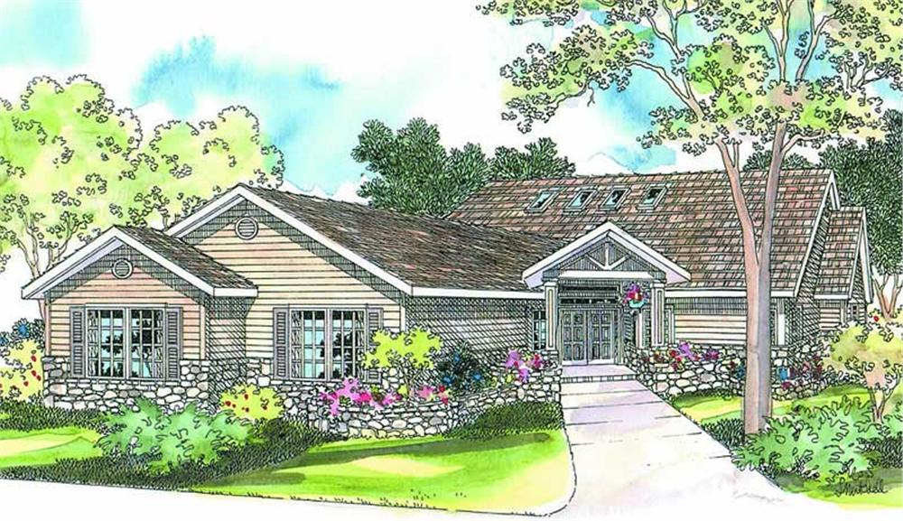 Front elevation of Contemporary home (ThePlanCollection: House Plan #108-1284)